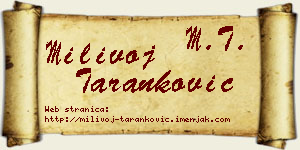 Milivoj Taranković vizit kartica